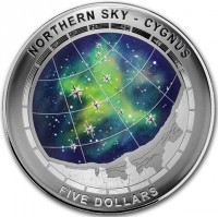 Silver coin Australia KM# 3273 NORTHERN SKY - CYGNUS. FIVE DOLLARS.