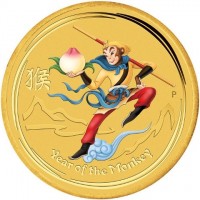 Gold coin Australia 猴. P. Year of the Monkey.