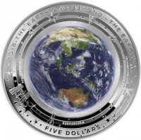 Silver coin Australia KM# 2873 2018 THE EARTH AND BEYOND - THE EARTH. TROPOSPHERE. STRATOSPHERE. MESOSPHERE. THERMOSHPERE. EXOSPHERE. FIVE DOLLARS.