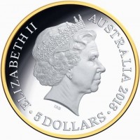 Silver coin Australia KM# 3541 ELIZABETH II. AUSTRALIA 2018. IRB. 5 DOLLARS.