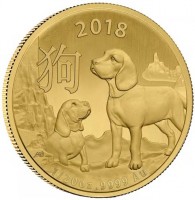2018. 狗. AWB. 1/20oz9999 Au.
