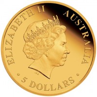 Gold coin Australia ELIZABETH II. AUSTRALIA. 1 DOLLAR. IRB.