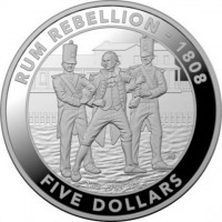 Silver coin Australia KM# 3747 RUM REBELLION - 1808. AWB. 1oz999 Ag. FIVE DOLLARS.