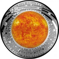 Silver coin Australia KM# 3752 FIVE DOLLARS. 2019 THE EARTH AND BEYOND - THE SUN.