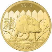 2019. 猪. 1/20 oz9999 Au.