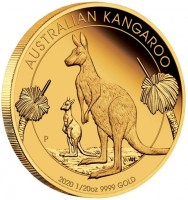 AUSTRALIAN KANGAROO. P. AH. 2020 1/20oz 9999 GOLD.