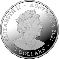 Silver coin Australia ELIZABETH II. AUSTRALIA 2020. JC. 5 DOLLARS.