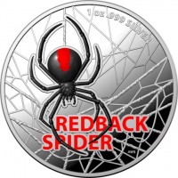 1oz999 SILVER. REDBACK. SPIDER. AWB.