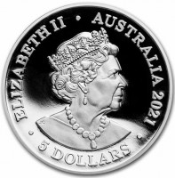 ELIZABETH II. AUSTRALIA 2021. JC. 5 DOLLARS.