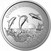 DUSKY DOLPHIN. 1 oz999 FINE SILVER.