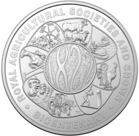 Silver coin Australia KM# 4387 ROYAL AGRICULTURAL SOCIETIES AND SHOWS. BICENTENARY. TD.