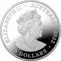 ELIZABETH II 2022. AUSTRALIA. JC. 5 DOLLARS.