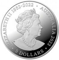 ELIZABETH II 1952 - 2022. AUSTRALIA 2023. JC. 5 DOLLARS.