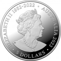 ELIZABETH II 1952 - 2022. AUSTRALIA 2023. JC. 5 DOLLARS.