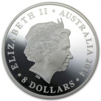 ELIZABETH II. AUSTRALIA 2014. IRB. 8 DOLLARS.