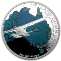 Silver coin Australia KM# 2179 THE LAND DOWN UNDER. GREAT BARRIER REEF. NM P. 5oz 999 SILVER.