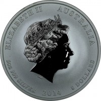 Silver coin Australia KM# 2113 ELIZABETH II AUSTRALIA. IRB. 1/2 OZ. 999 SILVER 2014 50 CENTS.