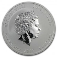 ELIZABETH II AUSTRALIA. IRB. 5 OZ. 999 SILVER 2016 8 DOLLARS.