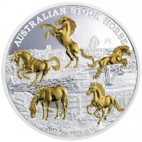 AUSTRALIAN STOCK HORSE. P5. 2017 5oz 9999 SILVER.