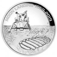 Silver coin Australia KM# 3761 MOON LANDING 1969-2019. P LB.