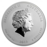 ELIZABETH II AUSTRALIA. JC. 5 OZ. 999 SILVER 2019 8 DOLLARS.