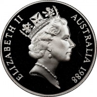Silver coin Australia KM# 103 ELIZABETH II. AUSTRALIA 1988. RDM.