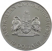 AUSTRALIAN CAPITAL TERRITORY. 10 DOLLARS. FOR THE QUEEN, THE LAW AND THE PEOPLE.