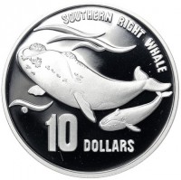 SOUTHERN RIGHT WHALE. VG. 10 DOLLARS.