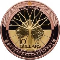 Bi-Metallic coin Australia KM# 593 THE THE FUTURE. 10 DOLLARS. THE MILLENNIUM SERIES.