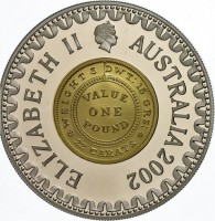 1852 ADELAIDE POUND 2002. GOVERNMENT ASSAY OFFICE. 1852. ADELAIDE. TEN DOLLARS.