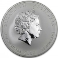 ELIZABETH II AUSTRALIA. IRB. 10 oz 999 SILVER 2008 10 DOLLARS.