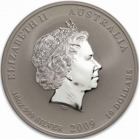 ELIZABETH II AUSTRALIA. IRB. 10oz 999 SILVER 2008 10 DOLLARS.