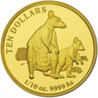 Gold coin Australia KM# 1522 ONE DOLLAR. WP. 1 OUNCE FINE SILVER.
