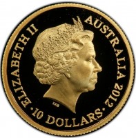 Gold coin Australia KM# 1681 ELIZABETH II. AUSTRALIA 2012. IRB. 10 DOLLARS.