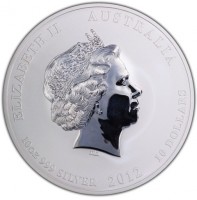 Silver coin Australia KM# 1667 ELIZABETH II AUSTRALIA. IRB. 10oz 999 SILVER 2012 10 DOLLARS.
