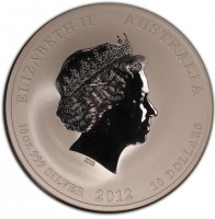 ELIZABETH II AUSTRALIA. IRB. 10oz 999 SILVER 2012 10 DOLLARS.