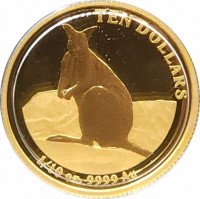 TEN DOLLARS. 1/10 oz9999 Au.