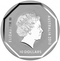 Silver coin Australia KM# 238 ELIZABETH II. AUSTRALIA 2013. IRB. 10 DOLLARS.