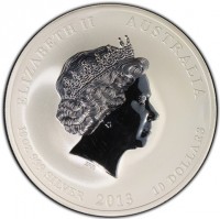 ELIZABETH II AUSTRALIA. IRB. 10oz 999 SILVER 2013 10 DOLLARS.