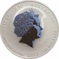 ELIZABETH II AUSTRALIA. IRB. 10oz 999 SILVER 2013 10 DOLLARS.