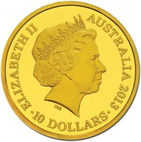 Gold coin Australia KM# 2015b ELIZABETH II. AUSTRALIA 2013. IRB.