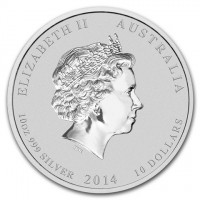 ELIZABETH II AUSTRALIA. IRB. 10oz 999 SILVER 2014 10 DOLLARS.