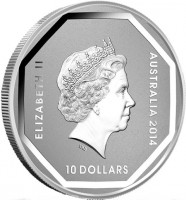Silver coin Australia KM# 2947 ELIZABETH II. AUSTRALIA 2014. IRB. 10 DOLLARS.