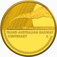 Gold coin Australia KM# 2760 TRANS-AUSTRALIAN RAILWAY. CENTENARY. C.
