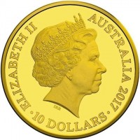 Gold coin Australia KM# 2761 ELIZABETH II. AUSTRALIA 2017. IRB. 10 DOLLARS.