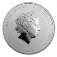 ELIZABETH II AUSTRALIA. IRB. 10OZ 9999 Ag 2017 10 DOLLARS.