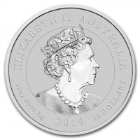 ELIZABETH II AUSTRALIA. JC. 10oz 9999 Ag 2019 10 DOLLARS.