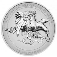 AUSTRALIAN WEDGE-TAILED EAGLE. P JM. 2021 10oz 9999 SILVER.