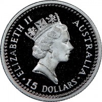 Platinum coin Australia KM# 123 ELIZABETH II. AUSTRALIA. RDM. 15 DOLLARS.