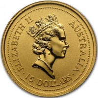 Gold coin Australia KM# 339 ELIZABETH II. AUSTRALIA. RDM. 15 DOLLARS.